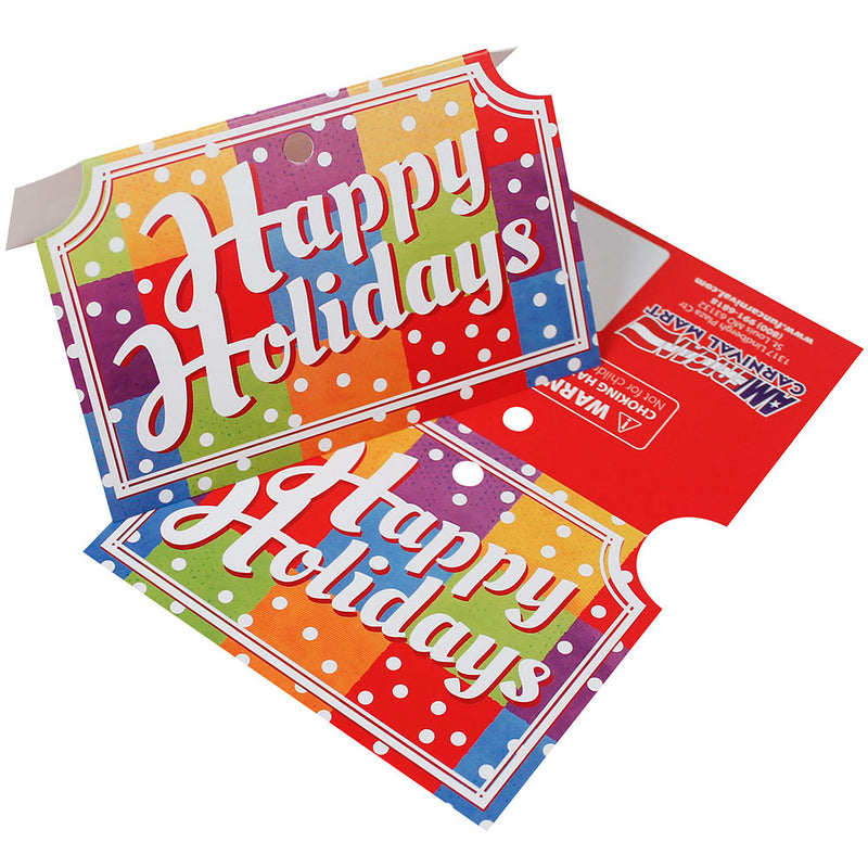 Happy Holidays Stocking Header Cards 12" (10 PACK)