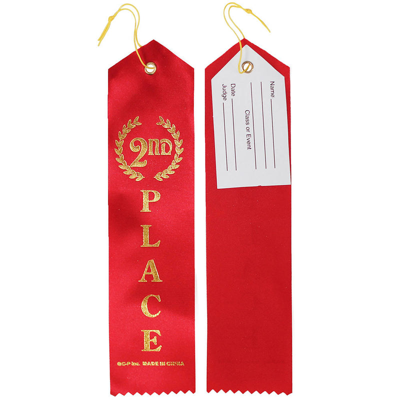 Award Ribbon - Second Place Red 8