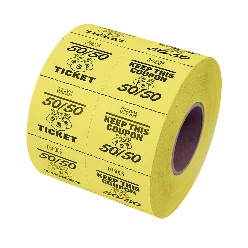 Double Roll 50/50 Tickets - Yellow (1000 ROLL)