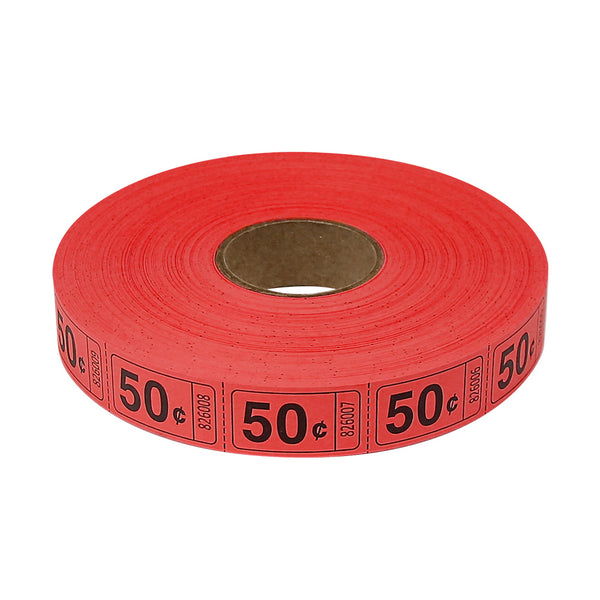 Roll Tickets - 50 Cent - Red (2000 ROLL)