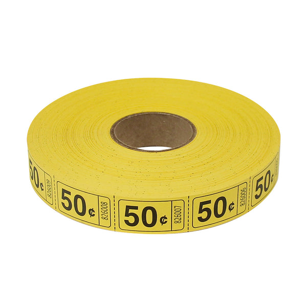 Roll Tickets - 50 Cent - Yellow (2000 ROLL)