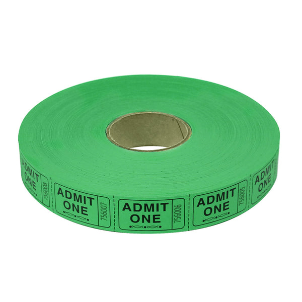Roll Tickets - Admit One - Green (2000 ROLL)