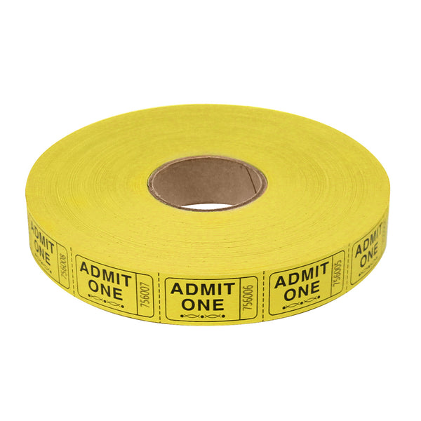 Roll Tickets - Admit One - Yellow (2000 ROLL)