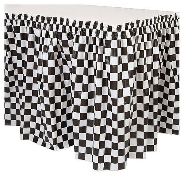 Checkered Tableskirt 29" x 14'