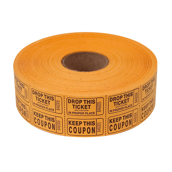 Double Roll Raffle Tickets - Orange (2000 ROLL)