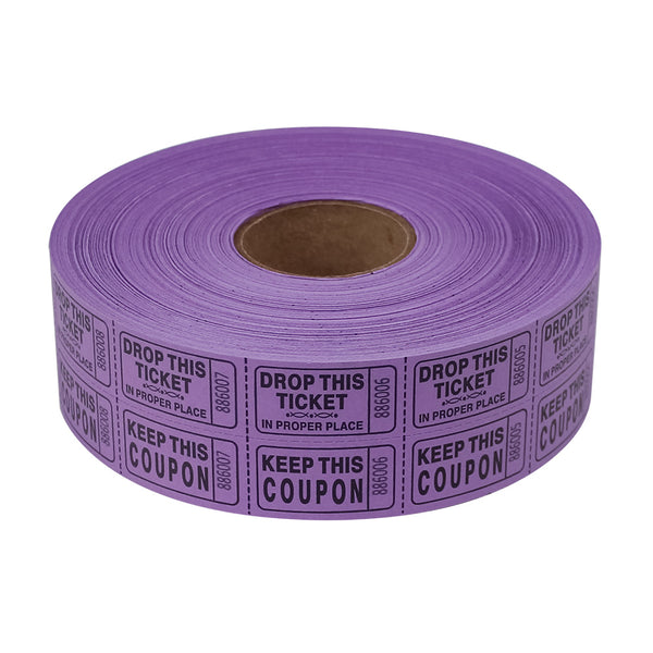 Double Roll Raffle Tickets - Purple (2000 ROLL)