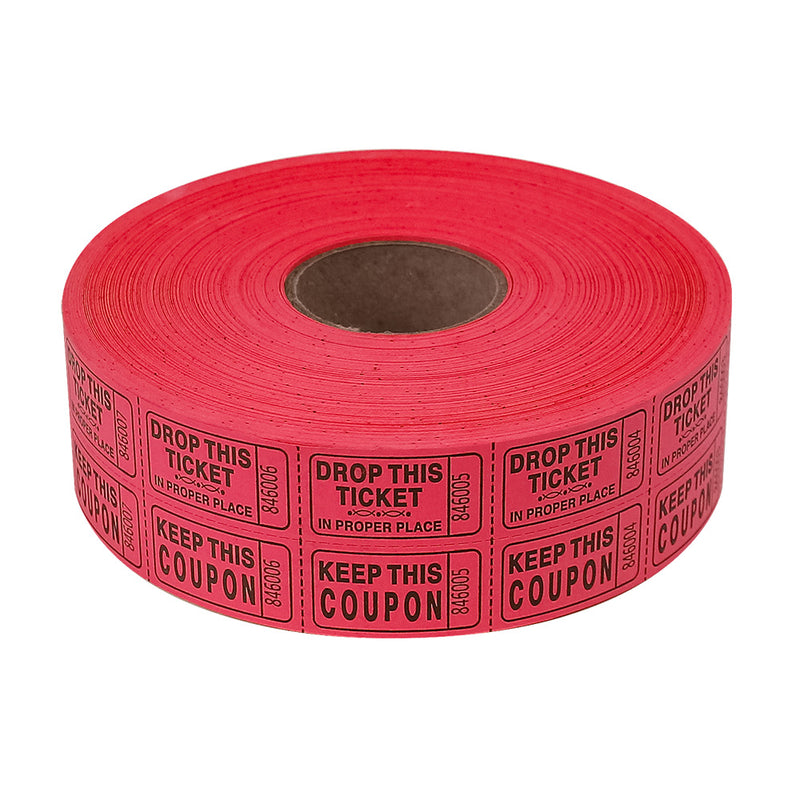 Double Roll Raffle Tickets - Red (2000 ROLL)