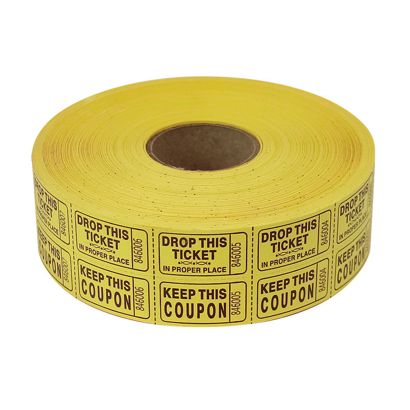 Double Roll Raffle Tickets - Yellow (2000 ROLL)
