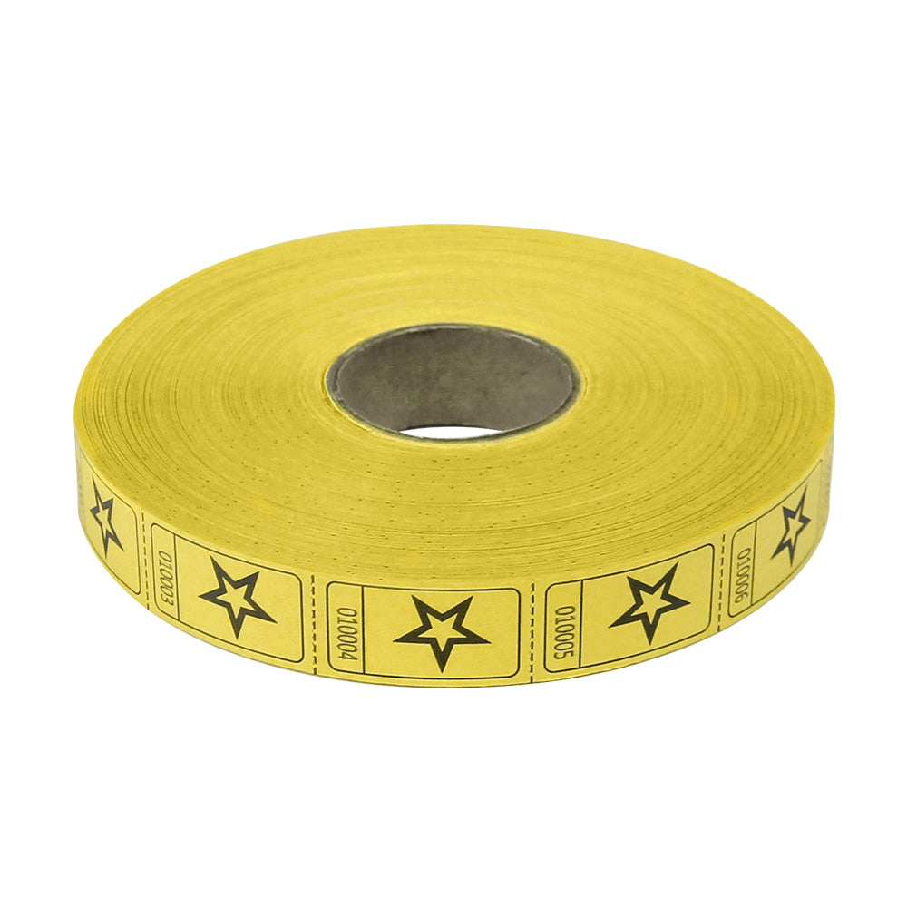 Yellow Star Raffle Tickets Roll Tickets - Star - Yellow 2000 Roll (EACH)