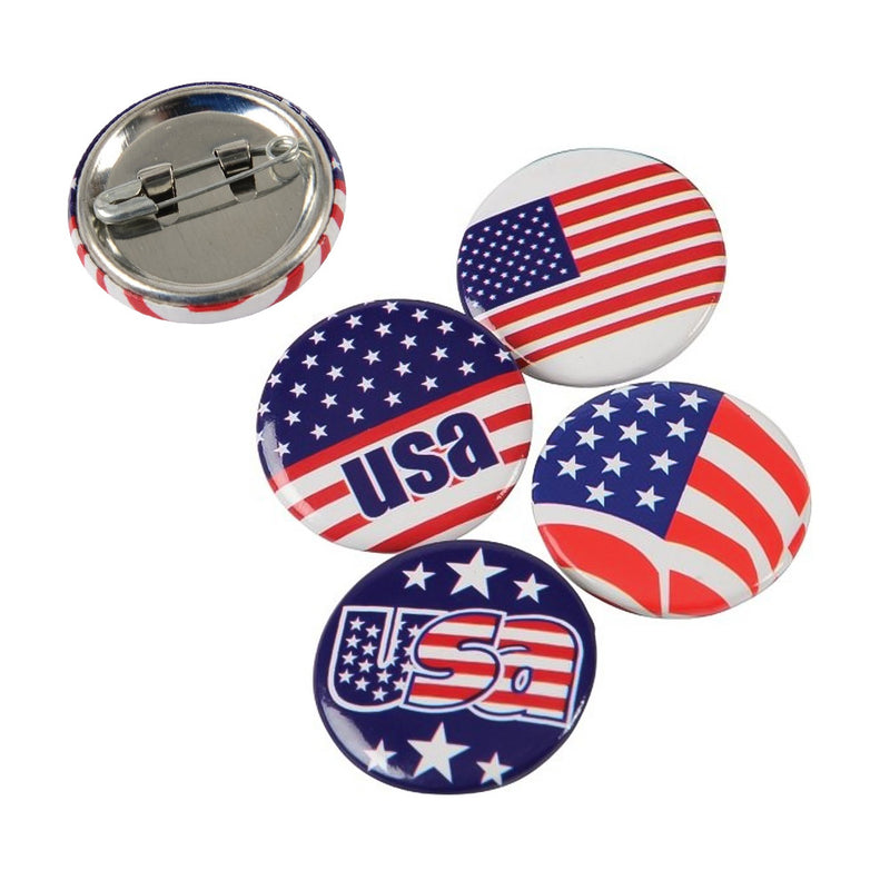 American Flag Buttons 1" (24 PACK)