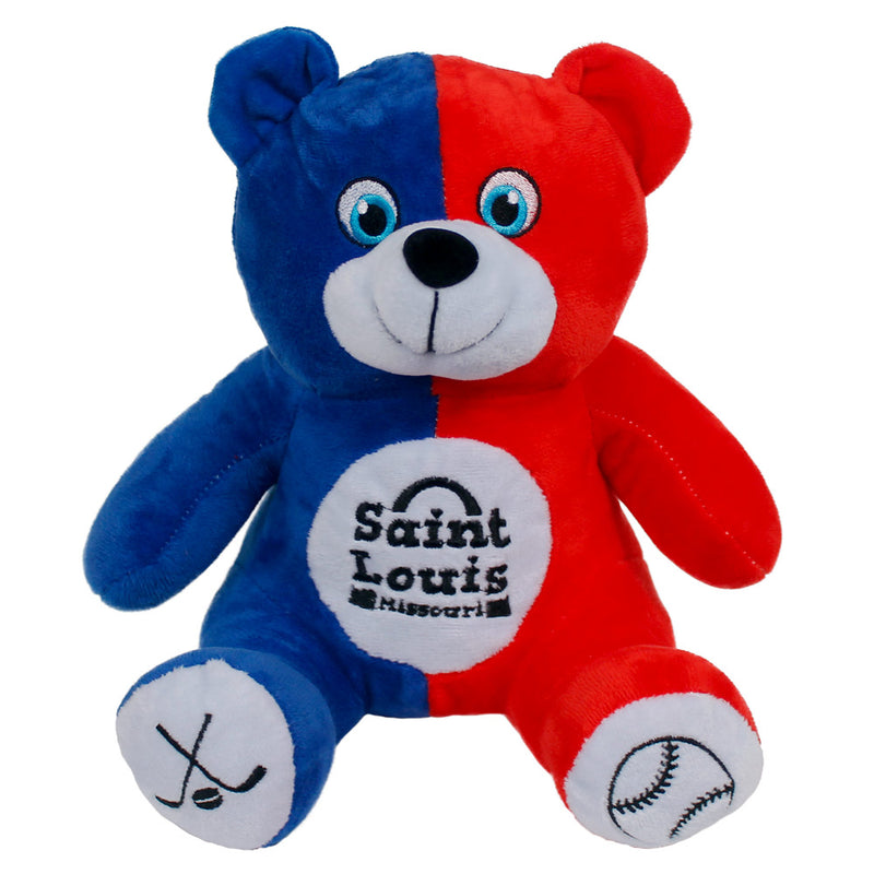 St. Louis Red And Blue Teddy Bear 9"