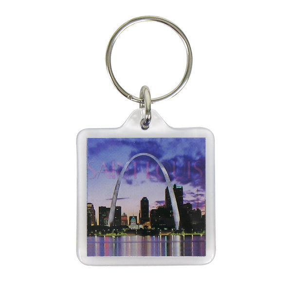 St. Louis Keychain - Arch Night Old Style 2-1/4"