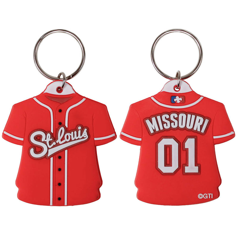 St Louis Cardinals Baseball Leather Keychain