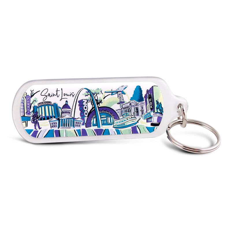 St. Louis Keychain - Attractions Blue Green
