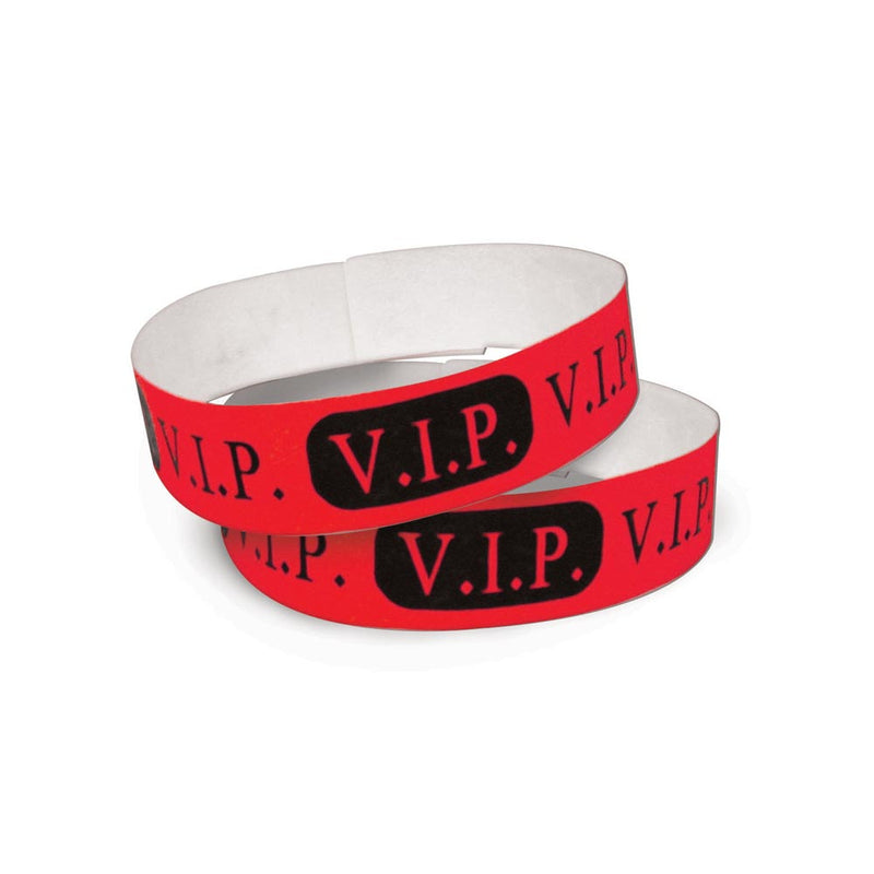 Tyvek Paper Wristbands 3/4" VIP Red