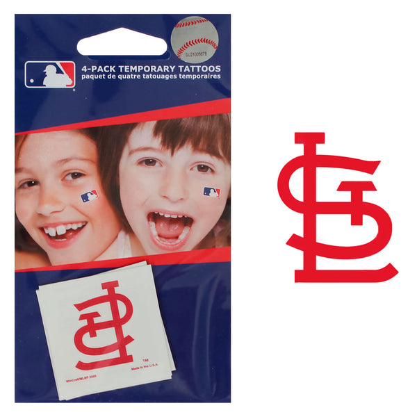 St. Louis Cardinals Logo Temp Tattoos (4 PACK)