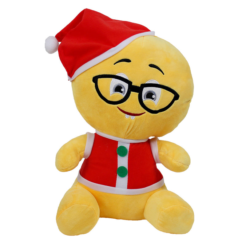 Plush Christmas Emoji with Glasses 15"